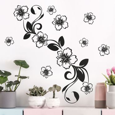 Wall sticker - No.CA10 Beautiful Hibiscus Set
