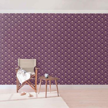 Wallpaper - No.RS11 Flower Basket Violet Layout