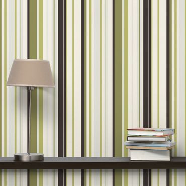 Wallpaper - No.TA103 Stripe Pattern Greens