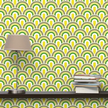 Wallpaper - No.TA99 Retro Pattern Green-Yellow