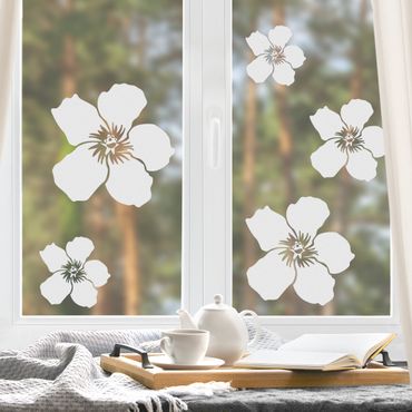 Window sticker - No.UL476 Hibiscus Flowers
