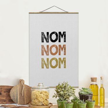 Fabric print with poster hangers - Nom Kitchen Quote - Portrait format 2:3