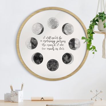 Circular framed print - Ode To The Moon - Love