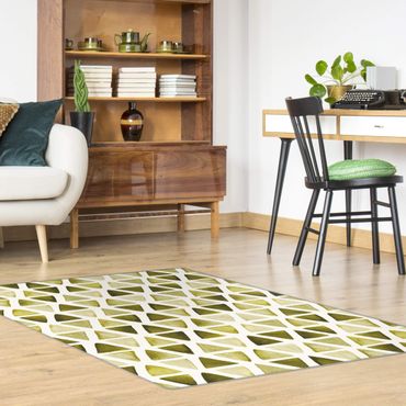 Rug - Olive Coloured Watercolour Triangles