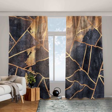 Curtain - Onyx With Gold