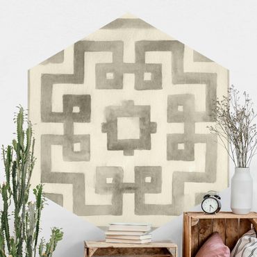 Self-adhesive hexagonal pattern wallpaper - Oriental Watercolour Angle
