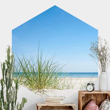 Self-adhesive hexagonal pattern wallpaper - Baltic Sea Coast