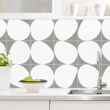 Kitchen wall cladding - Oval Tiles - Dark Grey