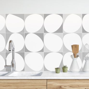 Kitchen wall cladding - Oval Tiles - Grey
