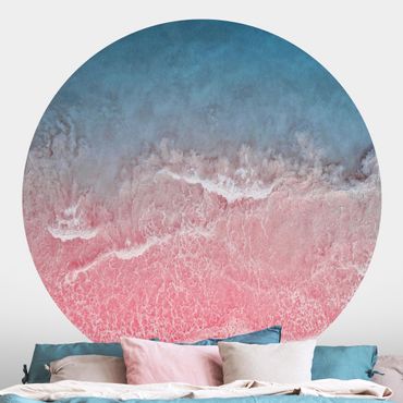 Self-adhesive round wallpaper - Ocean In Pink