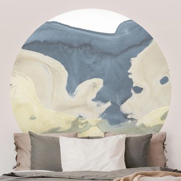 Self-adhesive round wallpaper - Ocean And Desert II