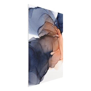 Print on forex - Drops Of Ocean Blue And Orange With Gold - Portrait format 2:3