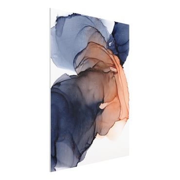 Print on forex - Drops Of Ocean Blue And Orange With Gold - Portrait format 3:4