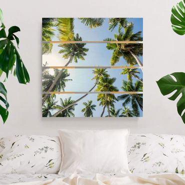 Print on wood - Palm Tree Canopy