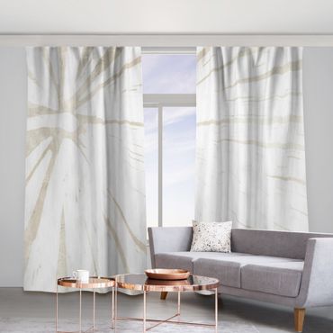 Curtain - Palm leaf Outlines On Linen