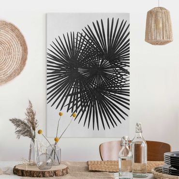 Canvas print - Palm Leaves In Black And White
