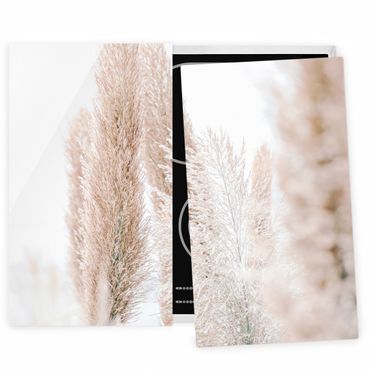 Stove top covers - Pampas Grass In White Light