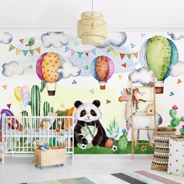 Wallpaper - Panda And Lama Watercolour