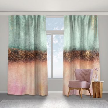 Curtain - Pastel Summer With Gold
