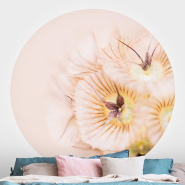 Self-adhesive round wallpaper - Pastel Bouquet of Flowers
