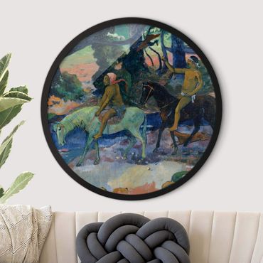 Circular framed print - Paul Gauguin - Flight