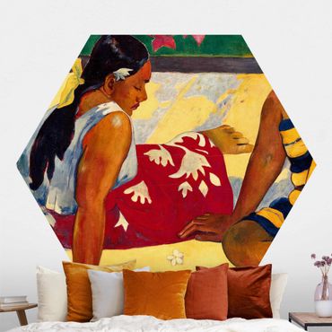 Self-adhesive hexagonal pattern wallpaper - Paul Gauguin - Tahitian Women
