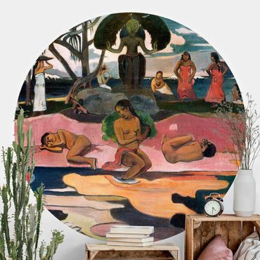 Self-adhesive round wallpaper beach - Paul Gauguin - Day Of The Gods (Mahana No Atua)