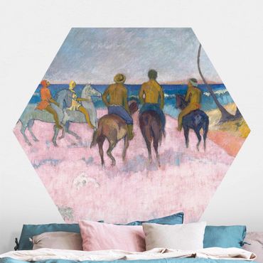 Self-adhesive hexagonal pattern wallpaper - Paul Gauguin - Riders On The Beach