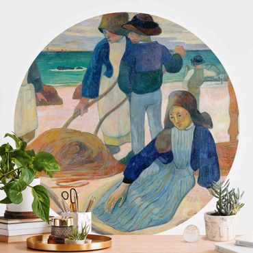 Self-adhesive round wallpaper - Paul Gauguin - The Kelp Gatherers (Ii)