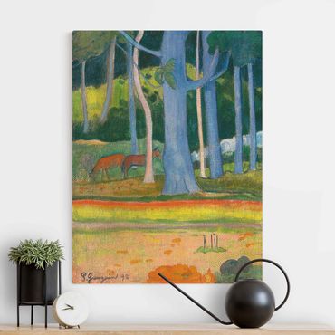 Natural canvas print - Paul Gauguin - Wooded Landscape - Portrait format 3:4