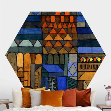 Self-adhesive hexagonal pattern wallpaper - Paul Klee - Incipient Cool