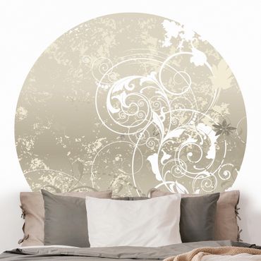 Self-adhesive round wallpaper - Mother Of Pearl Ornament Design