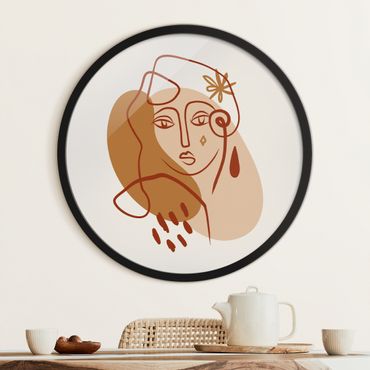 Circular framed print - Picasso Interpretation - The Muse
