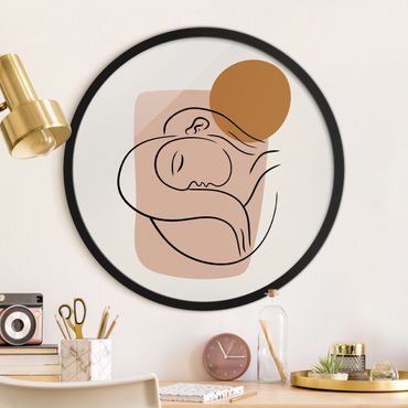 Circular framed print - Picasso Interpretation - Daydreaming