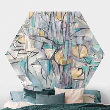 Self-adhesive hexagonal pattern wallpaper - Piet Mondrian - Composition X