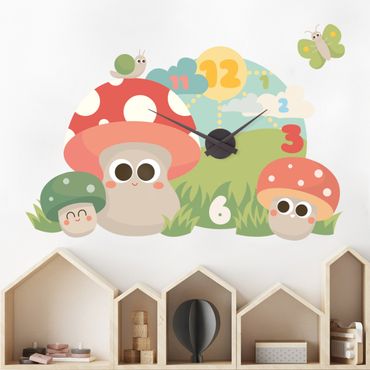 Wall sticker clock - Mushroom Clock