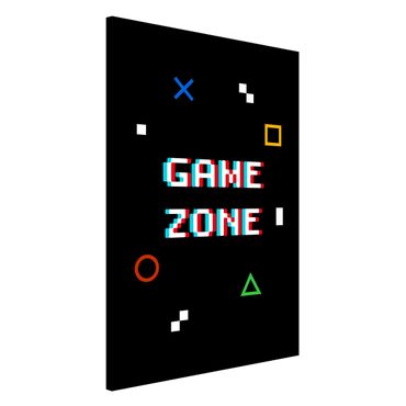 Magnetic memo board - Pixel Text Game Zone - Portrait format 2:3