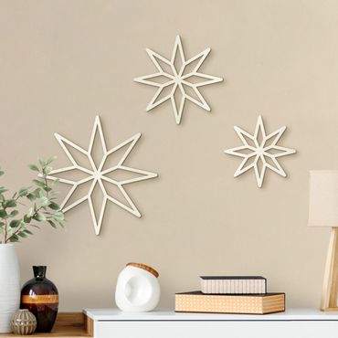 Wooden wall decoration - Polygon Stars Set
