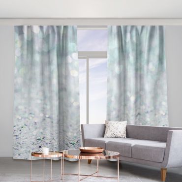 Curtain - Princess Glitter Landscape In Mint Colour