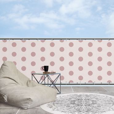 Balcony privacy screen - Dots in Dusky Pink