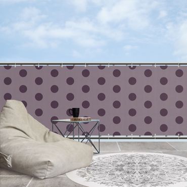 Balcony privacy screen - Dots in Dark Purple
