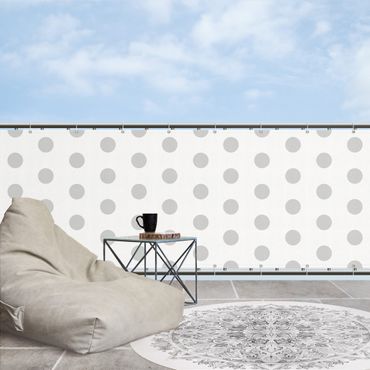 Balcony privacy screen - Dots in Light Grey
