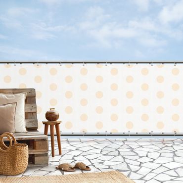 Balcony privacy screen - Dots in Pastel Yellow