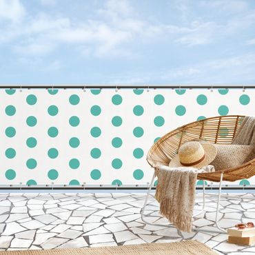 Balcony privacy screen - Dots in Turquoise