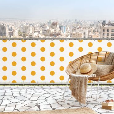Balcony privacy screen - Dots in Warm Yellow