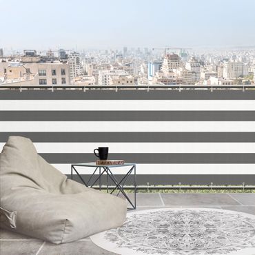 Balcony privacy screen - Horizontal Stripes in Dark Grey
