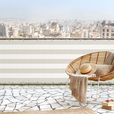 Balcony privacy screen - Horizontal Stripes in Sea Sand