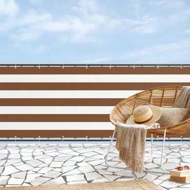 Balcony privacy screen - Horizontal Stripes in Fawn Brown