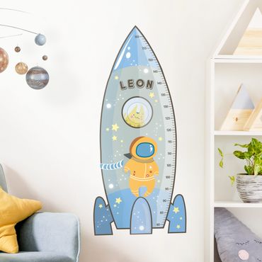 Wall sticker - Rocket blue with custom name