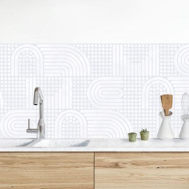 Kitchen wall cladding - Rainbow Patern In White